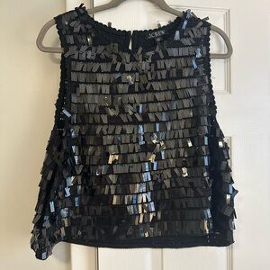 J. Crew Collection Black crochet Sequin Blouse
